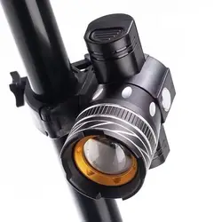 T6 LED USB Rechargeable Bike Headlight Waterproof Bicycle Front Light Adjustable Zoom Flashlight for Road MTB Cycling