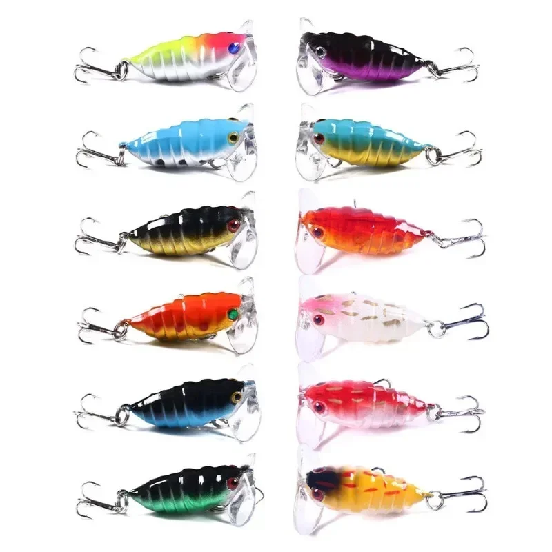 Floating Bionic Bait for Fishing, Artificial Wobblers, Colorful Insect, Fake Lures, Fishing Tackle, 4cm Length, 4.4g, 1Pc