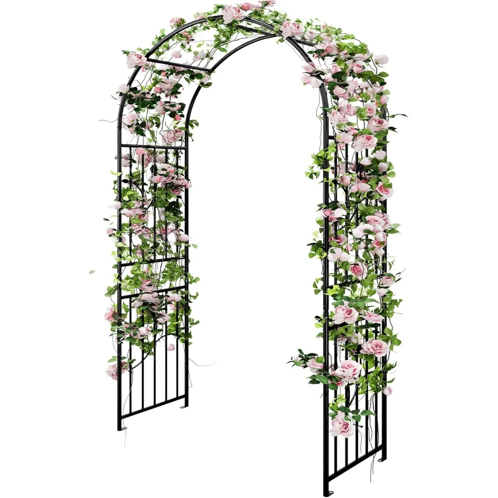 

Garden Arch Trellis, Metal Garden Arbor for Climbing Plants Outdoor, Wedding Arches for Ceremony, Black Garden Archway for Lawn