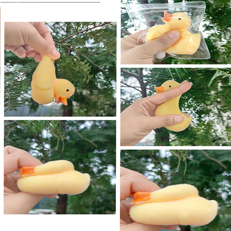 Pato amarelo de pelúcia alívio do estresse brinquedo macio espremer lento rebote brinquedo fidget pitada brinquedo de descompressão bonito pato menina presente de aniversário