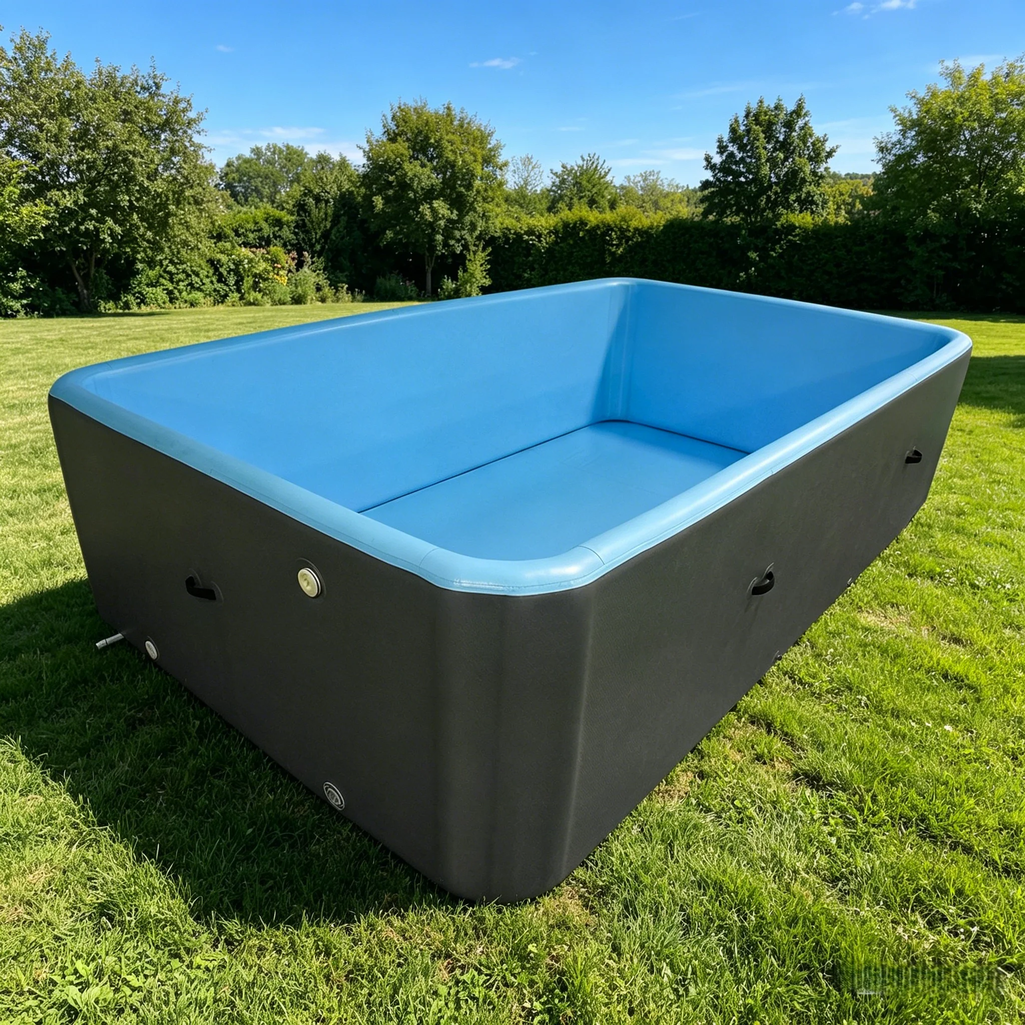 Portable PVC Outdoor 5mm Thick Large Capacity Children Inflatable Swimming Pool Rectangle Shape Ground Cloth Summer 2-Year