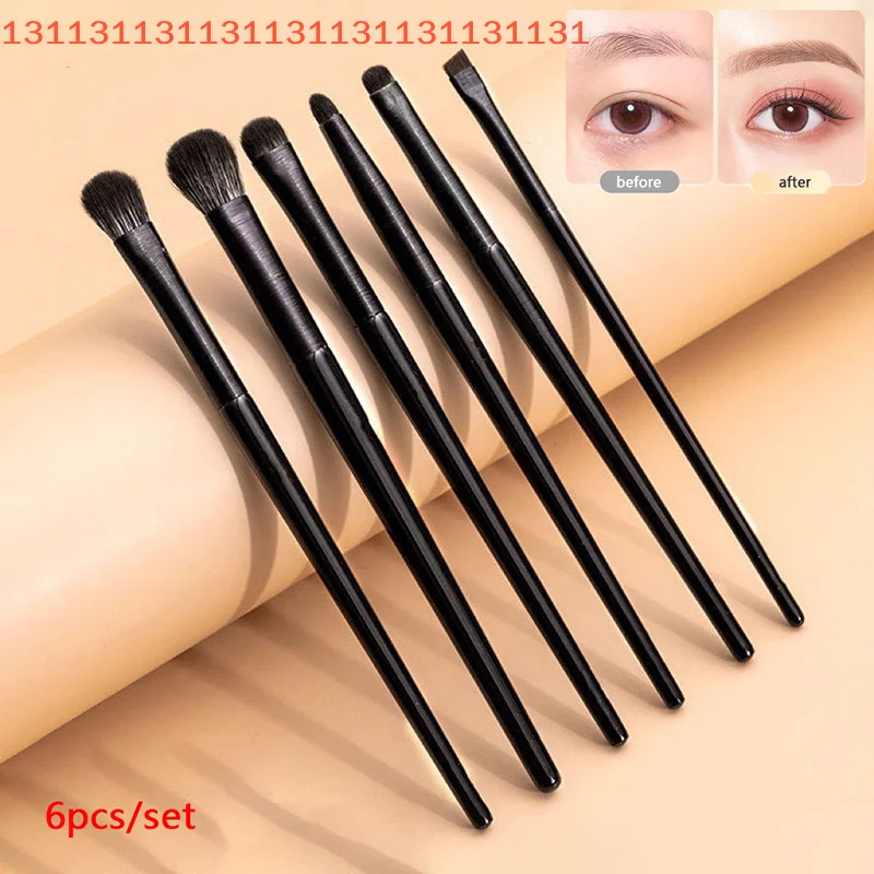 6 STKS Ogen Make-up Kwasten Set Professionele Zachte Contouren Oogschaduw Eyeliner Wenkbrauw Borstel Vrouwen Gezichtsschoonheid Cosmetische Tool