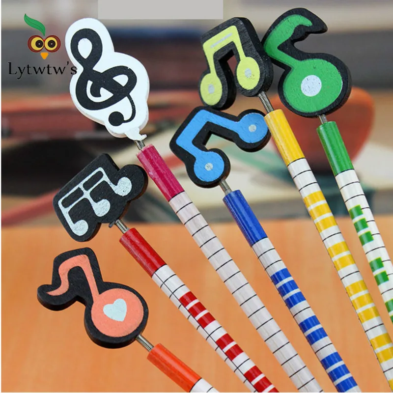 1 Pieces Lytwtw's Musical Music Stationery School Office Supply Student Gift Prize Creative Kawaii Simple Cute Music 2B Pencil