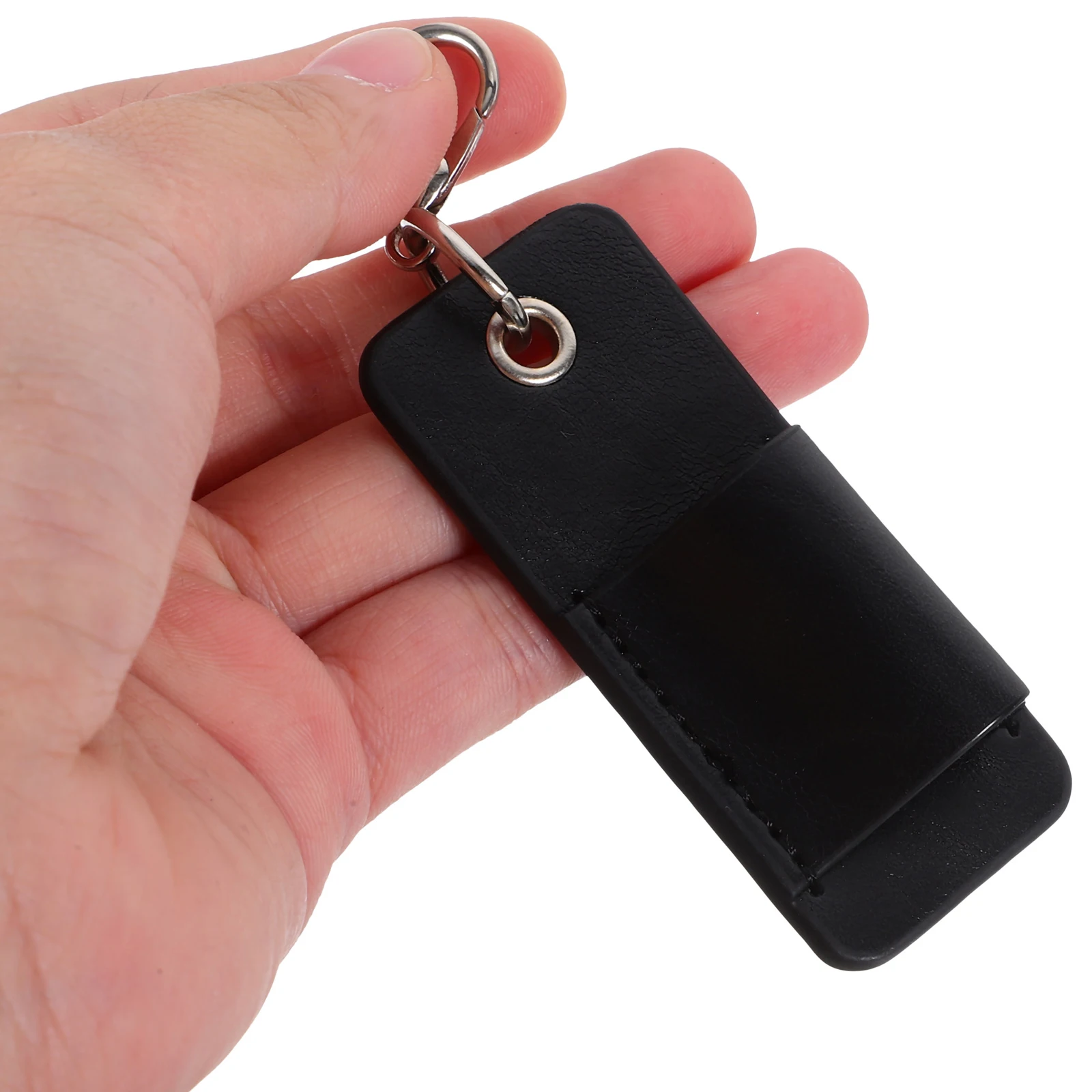 

2Pcs Portable Badge Lanyard Pen Holder PU Keychain Antilost Pencil Case Pocket Sized for Work School Office Lanyard Pen Holder