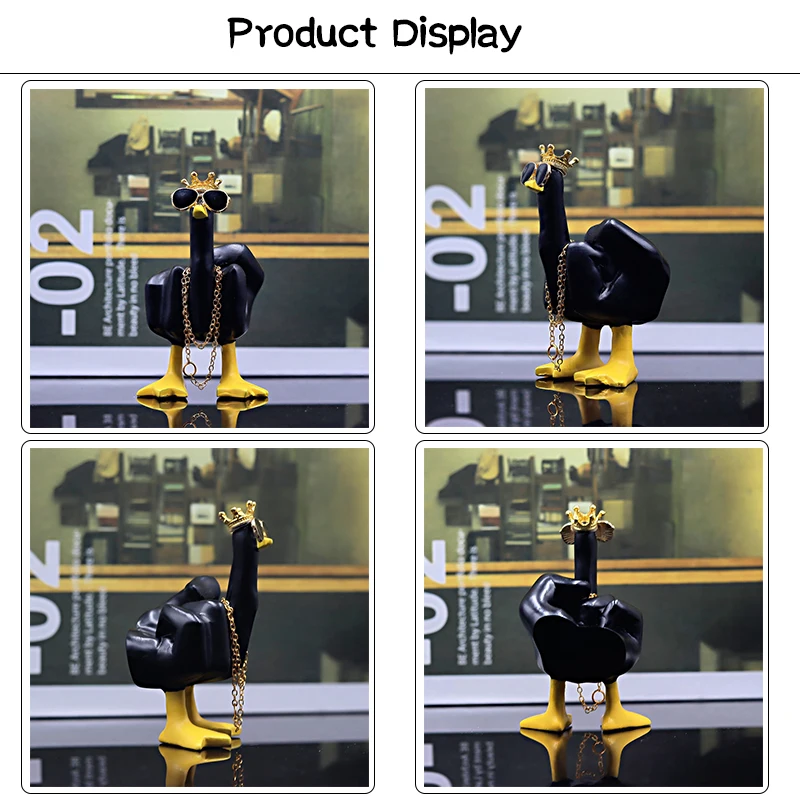 Украшение дома, забавная фигурка утки со средним пальцем из смолы для стола/офиса, креативные аксессуары для домашнего декора, предметы