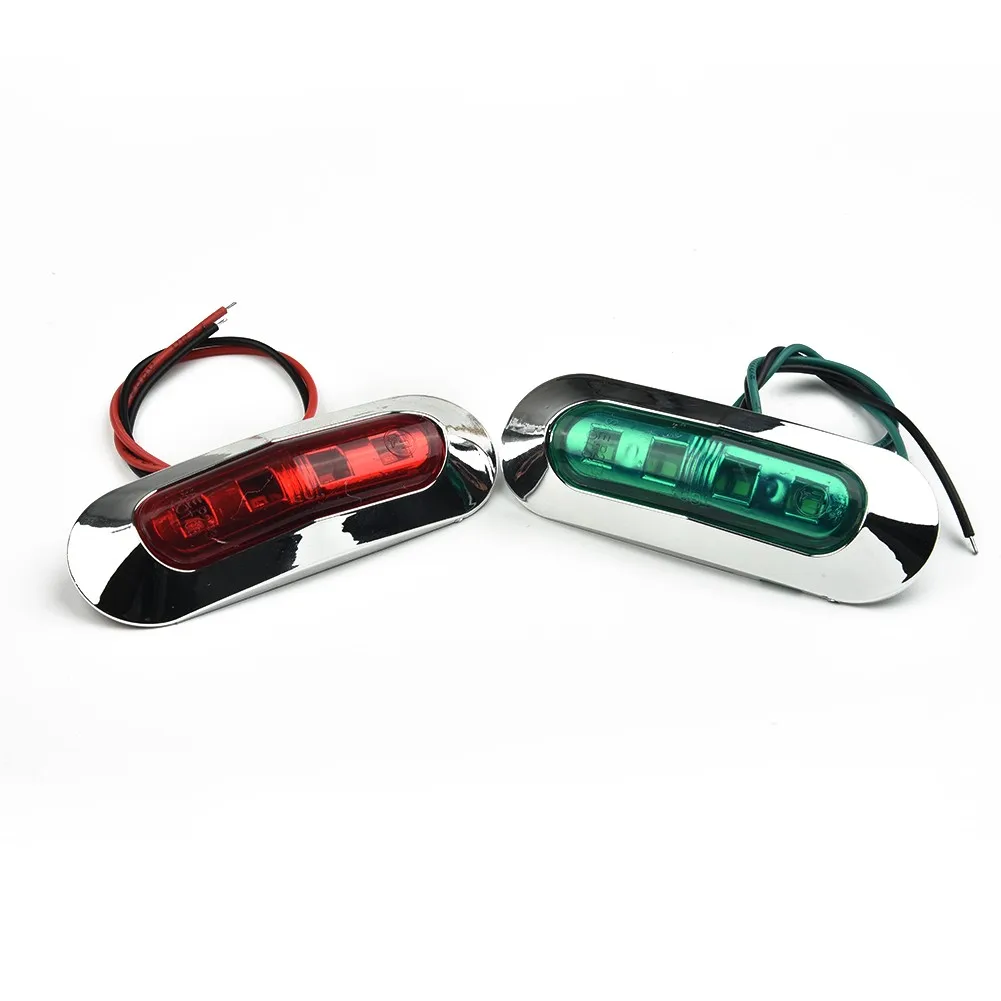 

2pcs Red Green LED Boat Navigation Light Deck Waterproof Bow Pontoon-Lights 12-24V 3.8 X 1.3 X 0.78 In 2 W 1000-3000K