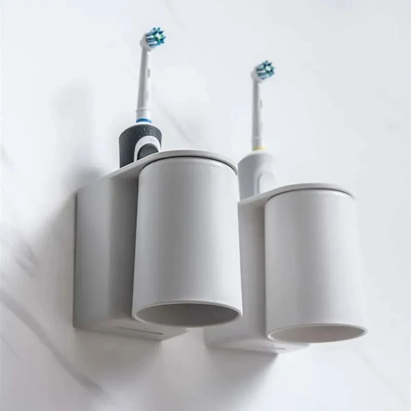 

Non-Perforated Toothbrush Holder, Wall Mounted, Plastic Mouthwash Cup, Toothpaste, Toothbrush Set, Bathroom Storage Rack