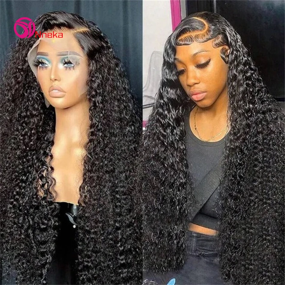 30 38 Inches 13x6 Deep Wave Human Hair Wig 13x4 Hd Lace Frontal Hair Wig 200% Density Curly Lace Front Human Hair Wigs For Women