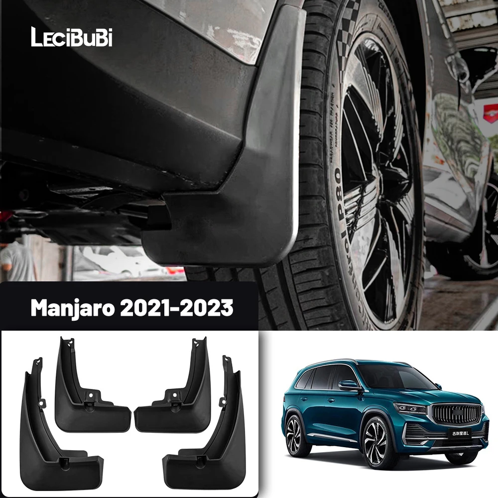 For Geely Manjaro 2021 2022 2023 4pcs Mud Flaps Front Rear MudFlaps Splash Guards Fender Car Mudguards Accessories