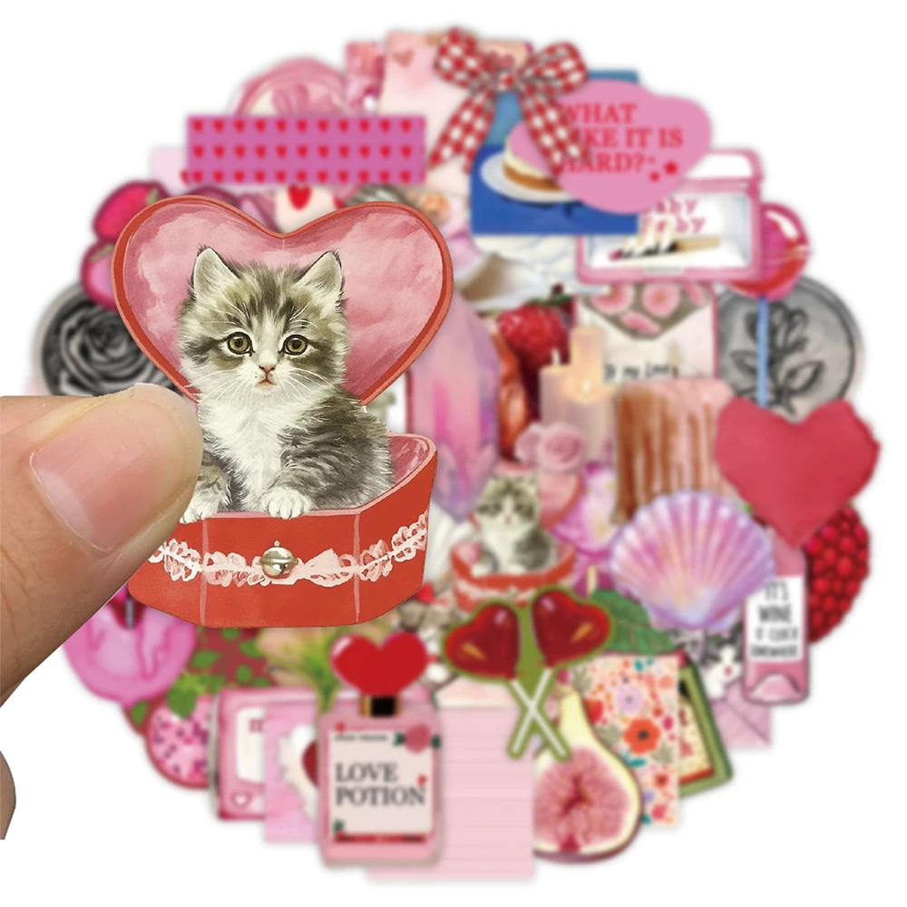 

10/30/50pcs Cute Girlhood Pink Aesthetic Stickers Cartoon Ins Style Graffiti Sticker Luggage Phone Water Bottle Decals Toy Gift