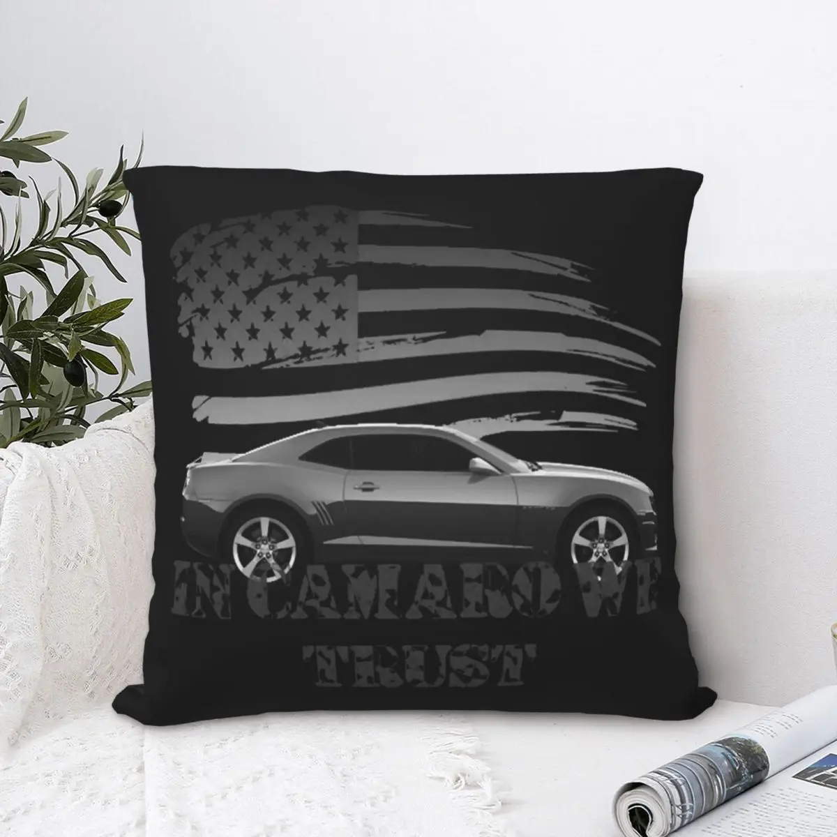 

Camaro Square Pillowcase Polyester Pillow Cover Velvet Cushion Zip Decorative Comfort Throw Pillow for home Living Room