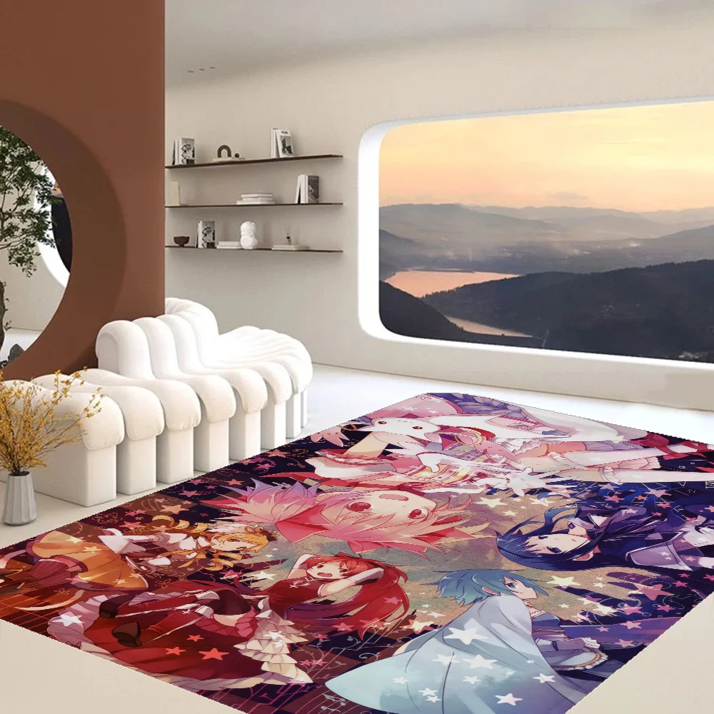 

Magical Girl Madoka Magica Printed Hallway Carpet Non-Slip Laundry Room Mat Laundry Decor Balcony Child Living Room Toilet Rug