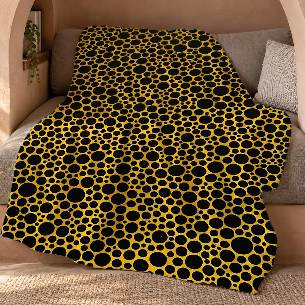 Yayoi Kusama Minimalism Throw Double Sided Flannel Throw Blanket Soft Travel Camping Sofa Bed Home