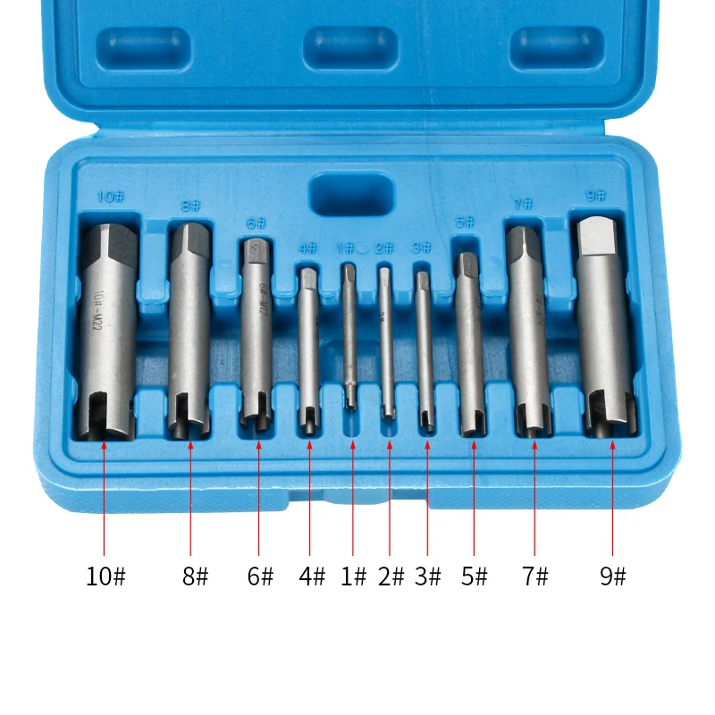 5/6/9/10pcs/set Broken Tap Extractor Guide Set Easy Out Broken Wire Screw Remover Tools Screw Extractor Wrench Set Drill Bit
