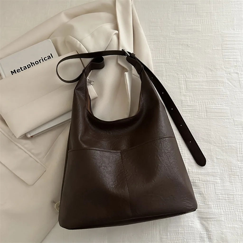 Shoulder Handbag Large Capacity Women'S Shoulder Bag Horizontal Square Bag Retro Large Capacity Handbag For Women Shoulder