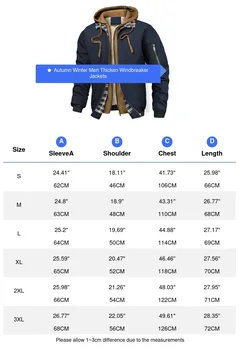 Men's Hooded Hiking Parka 6 Autumn Winter Men's Warm Windbreaker Jacket Outdoor Man Thick Windbreaker Hiking Hooded Coats Men Thermal Sports Zipper Parkas J 6