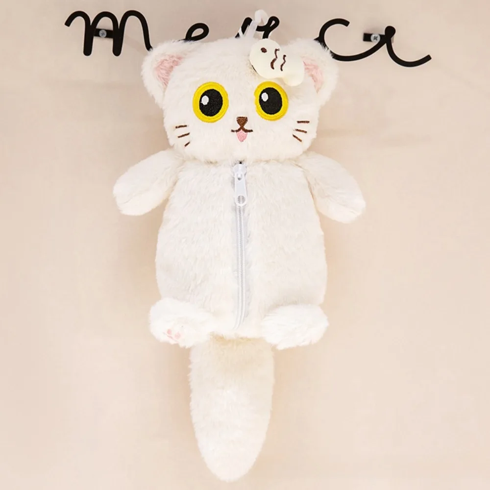 Cat Plush Capybara Pen Bag Multi Functional Large Capacity Kitty Stationery Bag Kawaii Coin Purse Cartoon panda Pencil Case