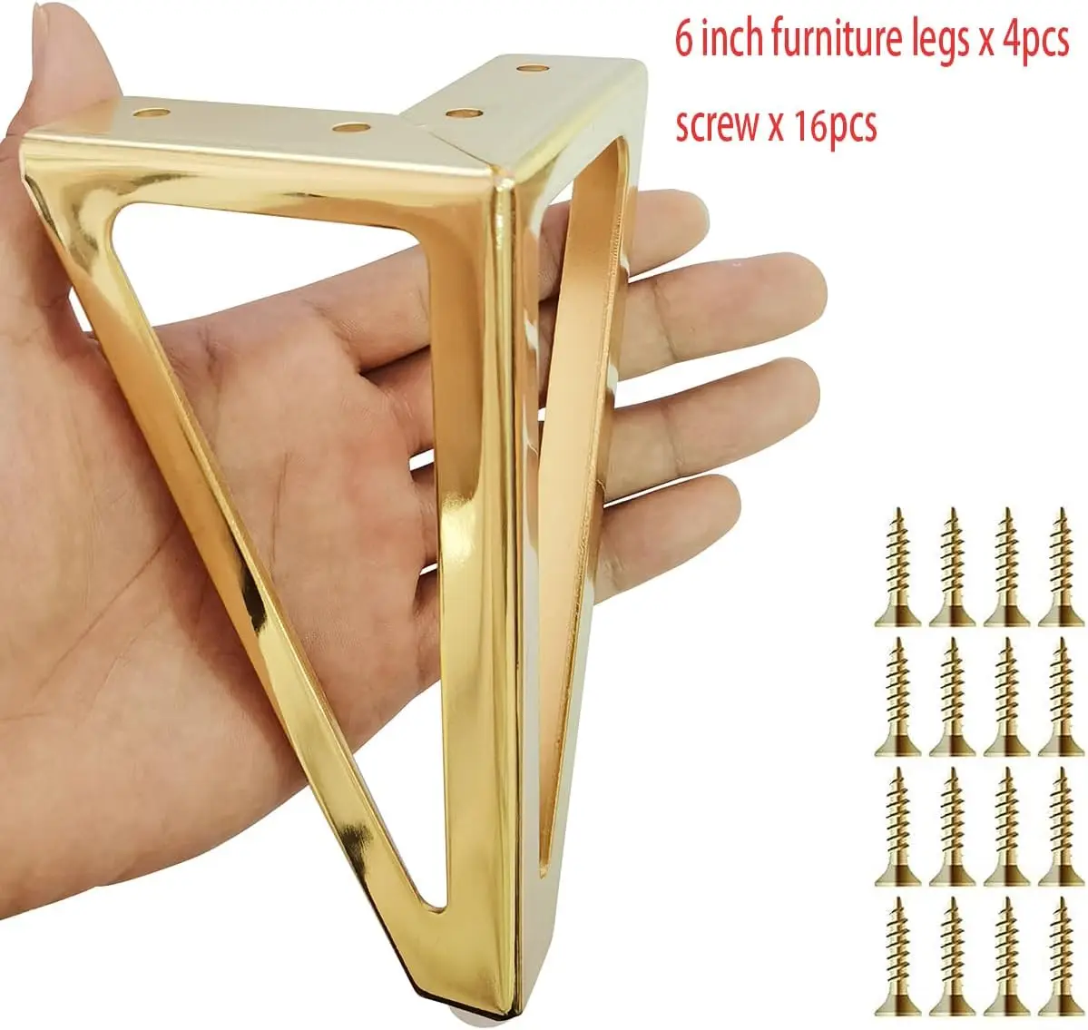 

4Pcs Metal Table Feet 6inch Sofa Feet Metal Legs Replacement for Furniture TV Cabinet Feet Bathroom Cabinet Bed Coffee Table Leg