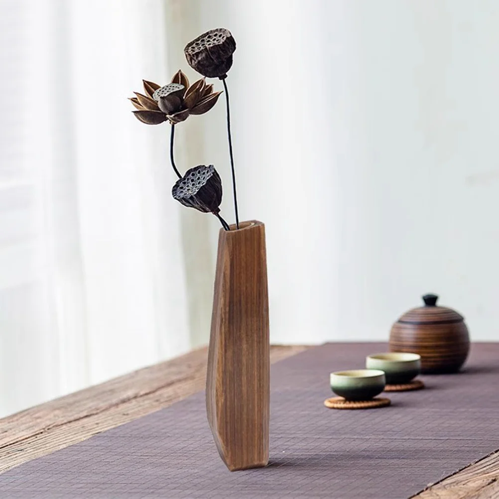 

Wood Vase Small Size Rustic Farmhouse Decorative Plant Pot For Flower Arrangement Dried Flowers Table Centerpiece Home