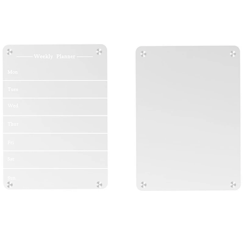 Transparante Wekelijkse Maaltijd Planner Magnetische Acryl Board Voor Koelkast Acryl Magneet Wekelijkse Kalender Voor Koelkast