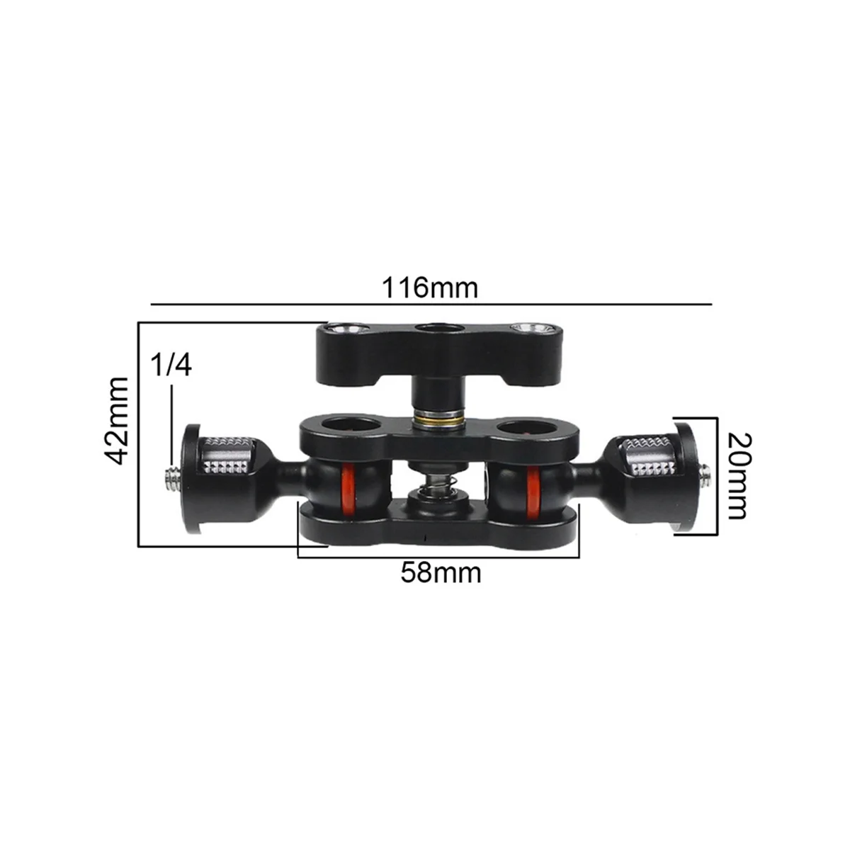 مزدوج الكرة الذراع جبل مزدوج الكرة الذراع جبل 360 درجة تدوير الذراع الكرة جبل كاميرا Gimbal قوس الذراع مع 1/4 بوصة المسمار