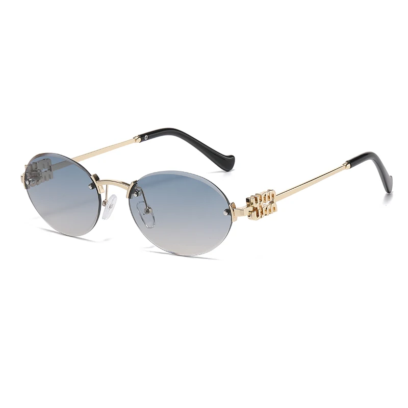 Fashion Men And Women Sun Shading Oval Sunglasses For Summer Travel Uv400 Frameless Sunglasses Round Fashion image 4