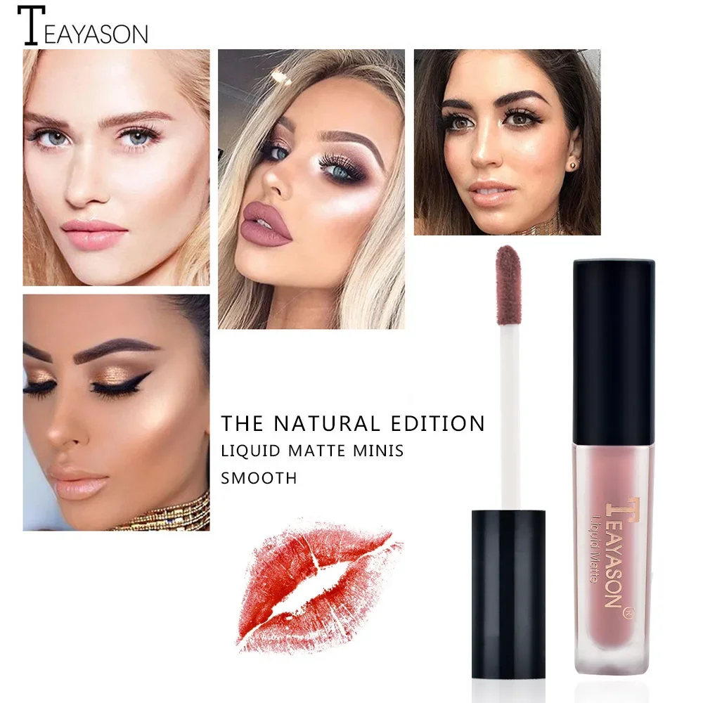 Heallor 12 Kleuren Matte Lippenstift Langdurige Waterdichte Kleurweergave Non-Stick Cup Lip Glazuur Lippen Liner Potlood Vrouw Cosmeti