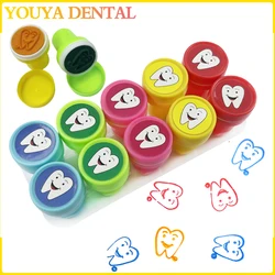 Tooth Smiling Shape Stamper Dentistry Gifts Souvenirs Cute Colorful Cartoon Stamp Dentist Gift for Kid Children 10pcs