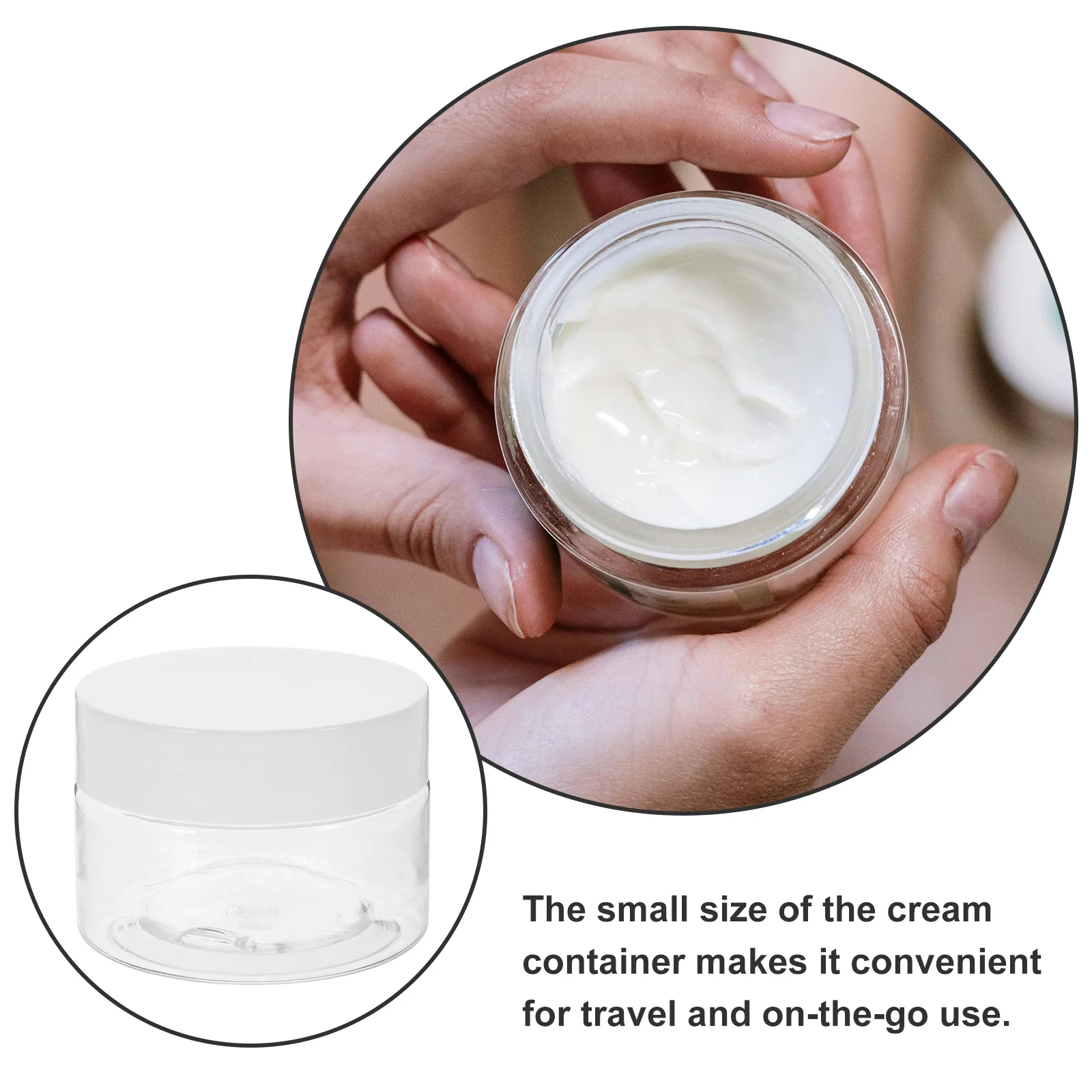 

6pcs Empty Cream Jars Travel Refillable Transparent Small Containers 30G Wide Mouth Storage Jars For Facial Eye Cream