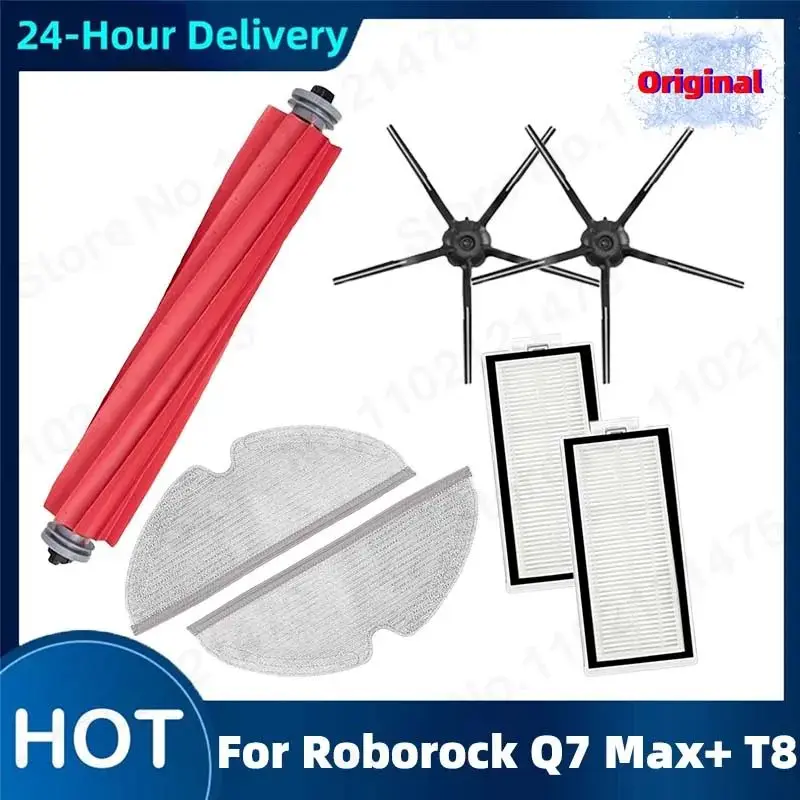 الأصلي الجانب الرئيسي فرشاة قابل للغسل فلتر Hepa ممسحة القماش أجزاء ل Roborock Q7 ماكس + T8 ممسحة القماش جهاز آلي لتنظيف الأتربة الملحقات