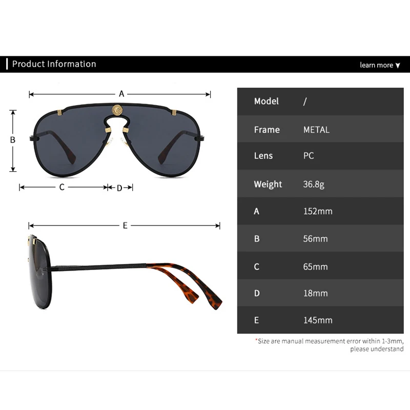 Luxury Brand Designer Oversized Pilot Sunglasses Men Women Fashion Vintage Metal Star Sun Glasses For Male Eyewear UV400 Shades