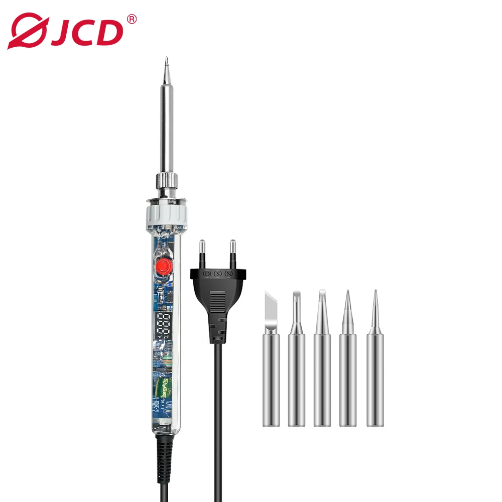 

JCD P907 Transparent Electric Soldering Iron Kit 100W 110V/220V Adjustable Temperature LCD Digital Display Welding Repair Tool 2