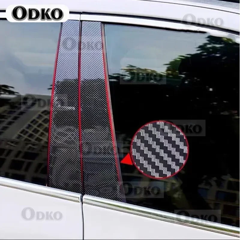 New 6PCS Window Trim Cover BC Column Sticker Fit For Volvo XC60 2009-2017 Polished Pillar Posts Car Styling - view 3