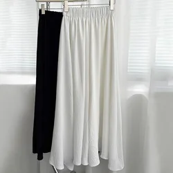 Summer Korean Women Skirt Pants Loose Casual High Waist Wide Leg Pants Thin Fashion Female Pants Elegant White Black Trouser