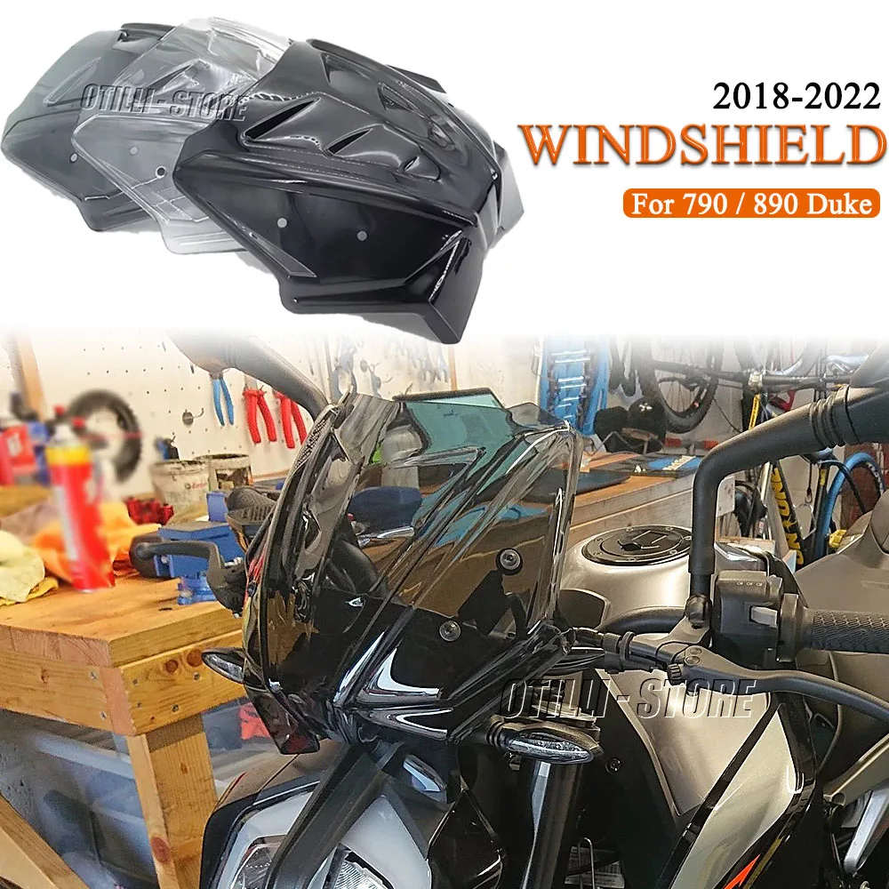

FOR 790 890 Duke 790Duke 890Duke 2018-2022 2021 2020 Motorcycle Front Fairing Windscreen Windshield Fly Wind Deflector Screen