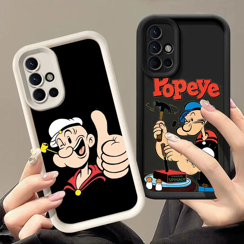 Cute Cartoon P-Popeyes Phone Case For Samsung Note 20 Ultra A03 Core A04 A05 S A01 A06 A20 A30 A50 M12 M13 M15 M34 5G M51