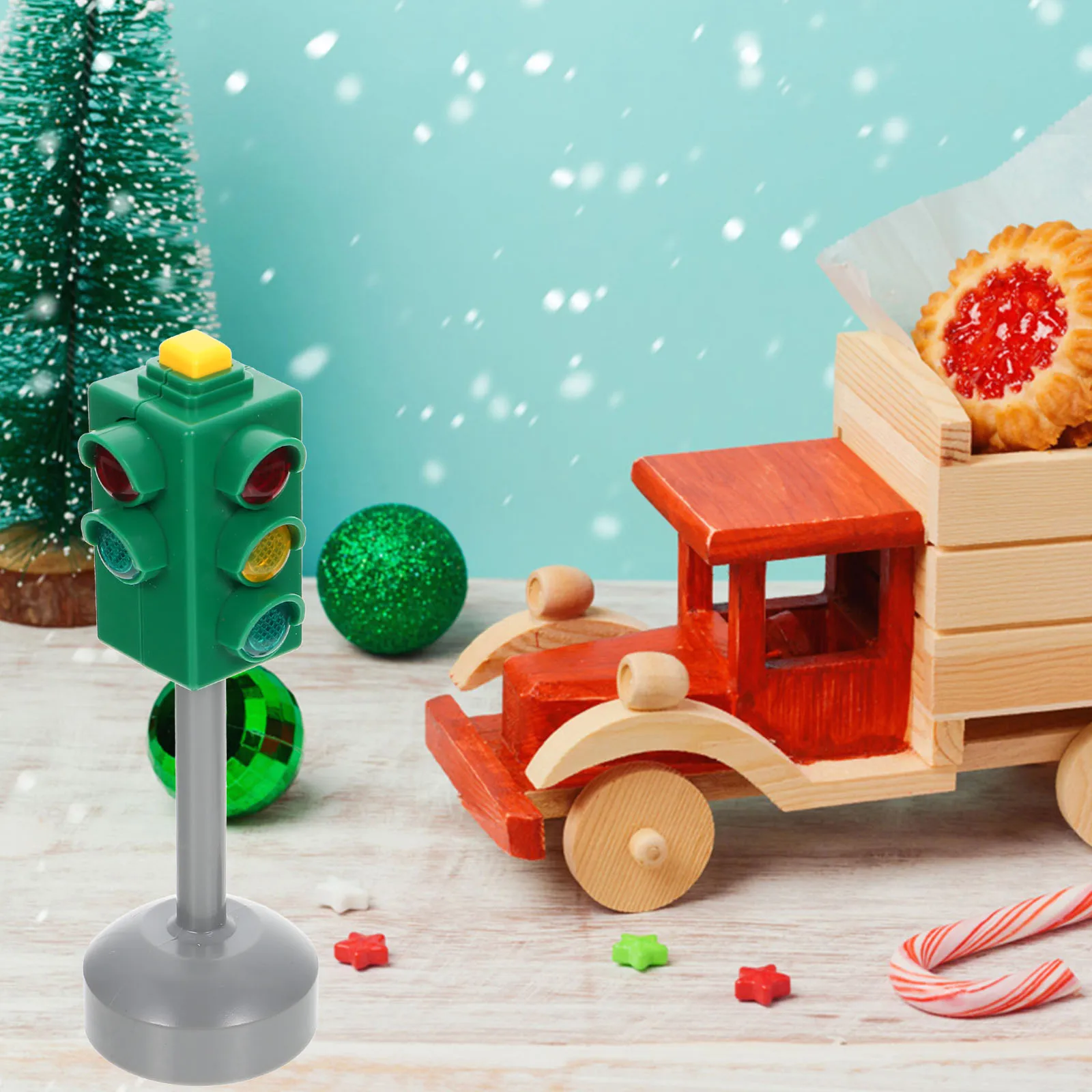 

3pcs Traffic Light Toys Mini Road Signs Kids Play Stoplight Crosswalk Signal Model Lights Children Educational Toy Traffic