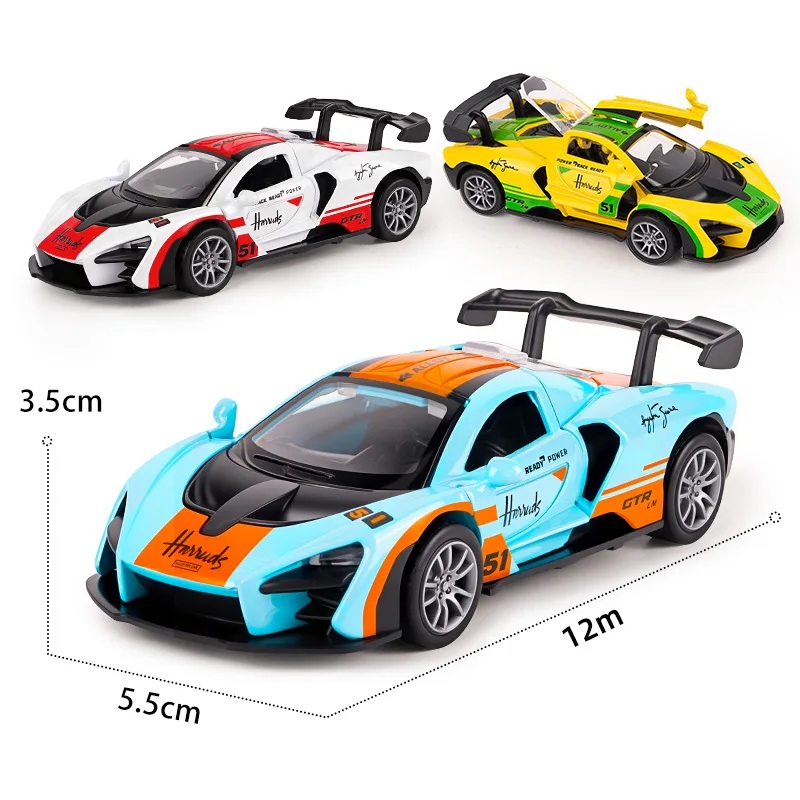 1:32 Alloy Graffiti Sports Car Children's Toy Ornaments Model Boy Pull-back Alloy Car Plastic