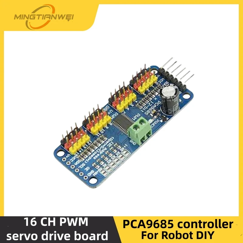 PCA9685 Controller 16 Kanalen PWM Servo Drive Board IIC Plug Voor Robot Servo MG90S SG90 MG995