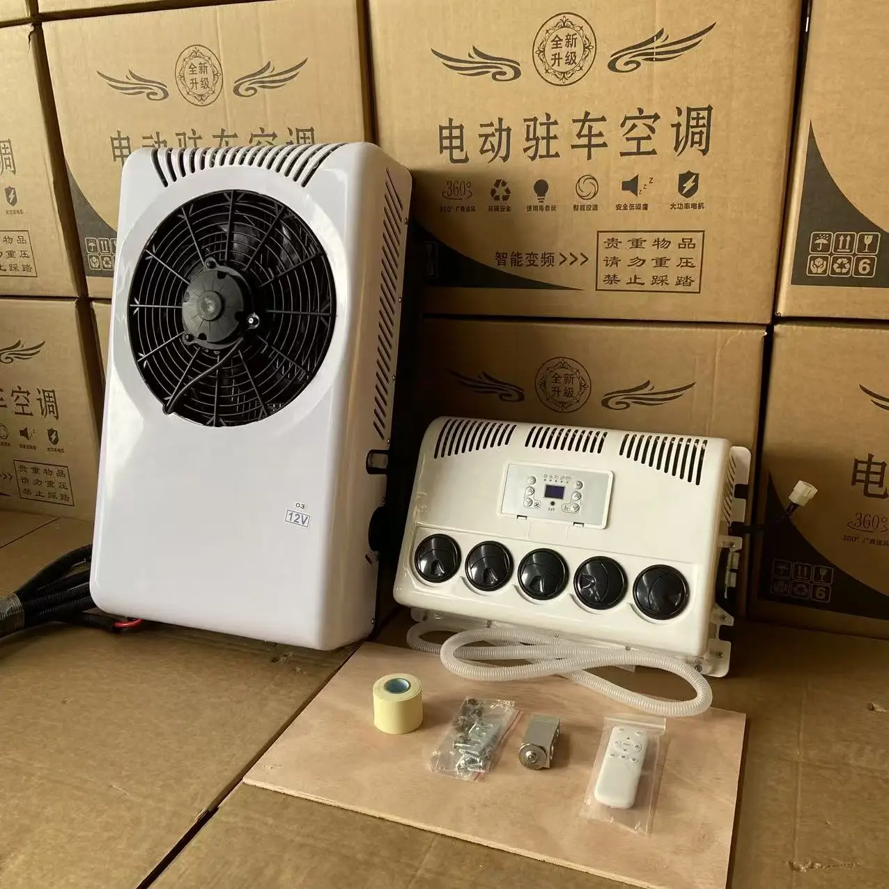 

Factory Auto 12V/24V DC Split Parking Air Conditioning 2200W Battery-Powered A/C Unit 9600btu for Heavy Duty Truck Sleeper Cabin