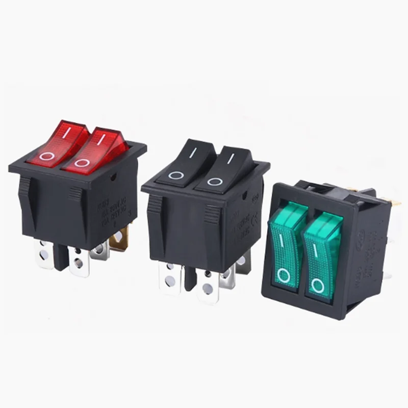 

1 шт. KCD6 кулисный переключатель с двойным освещением 6PIN 4PIN 16A 250 В 20A 125 В ВКЛ-ВЫКЛ выключатель питания для лодки водонепроницаемая крышка