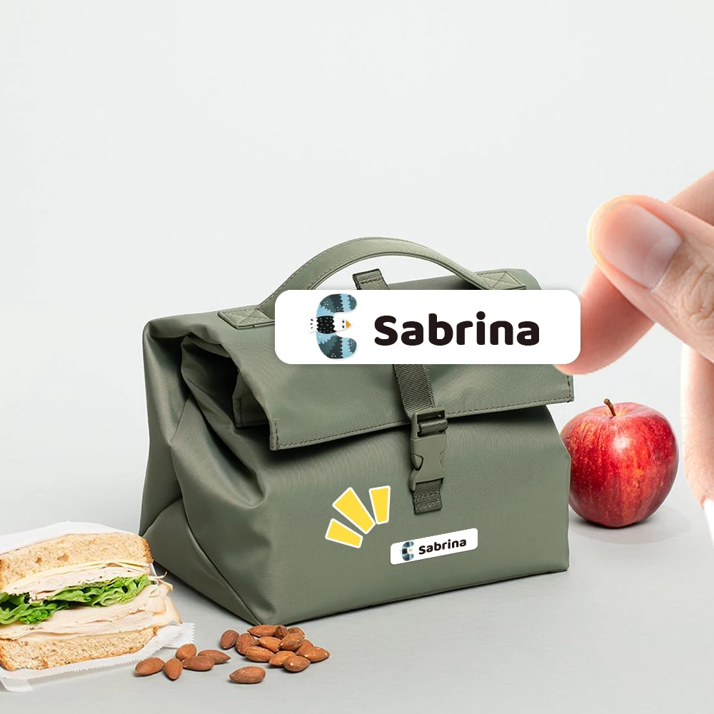 Custom animal Name Sticker,Transparent Waterproof Stickers for Kids,diy Name Labels for School Bag Bottles Box  Mug Uniform view 2