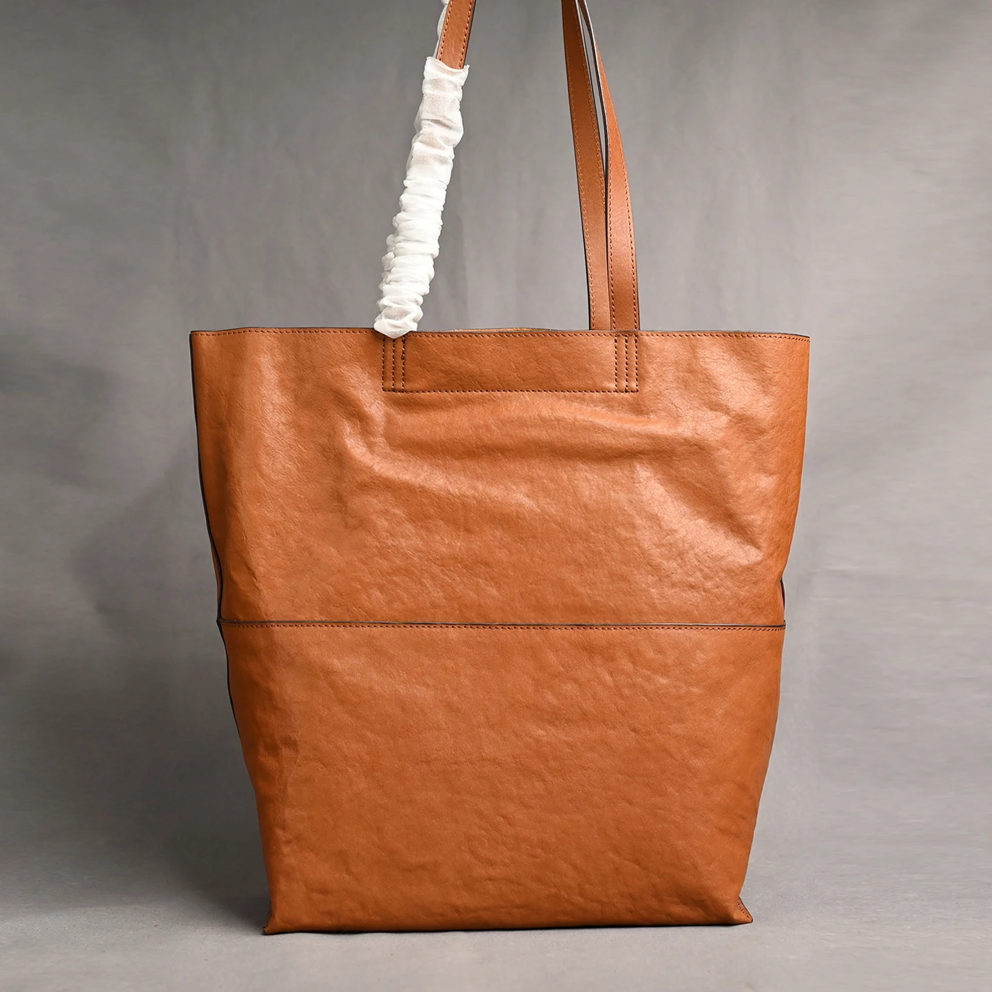 Vegetable Tanned Genuine Leather Top-Grain Leather Tote Bag Woman Large Capacity Shoulder Bag Retro Large Bag Parent-Child Bag