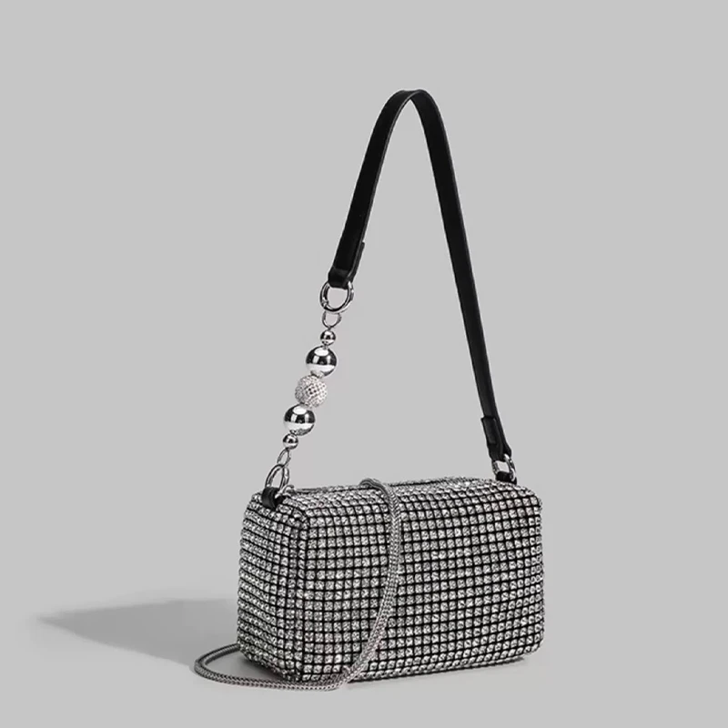 

Fashion banquet dinner diamond bag high-end shiny diamond full diamond hand armpit shoulder bag crossbody bag chain