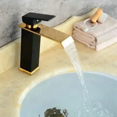 

Stainless Steel Bathroom Faucets Waterfall Basin Faucet Hot and Cold Mixer Tap Nordic Household Single Hole Faucet Deck Mounted