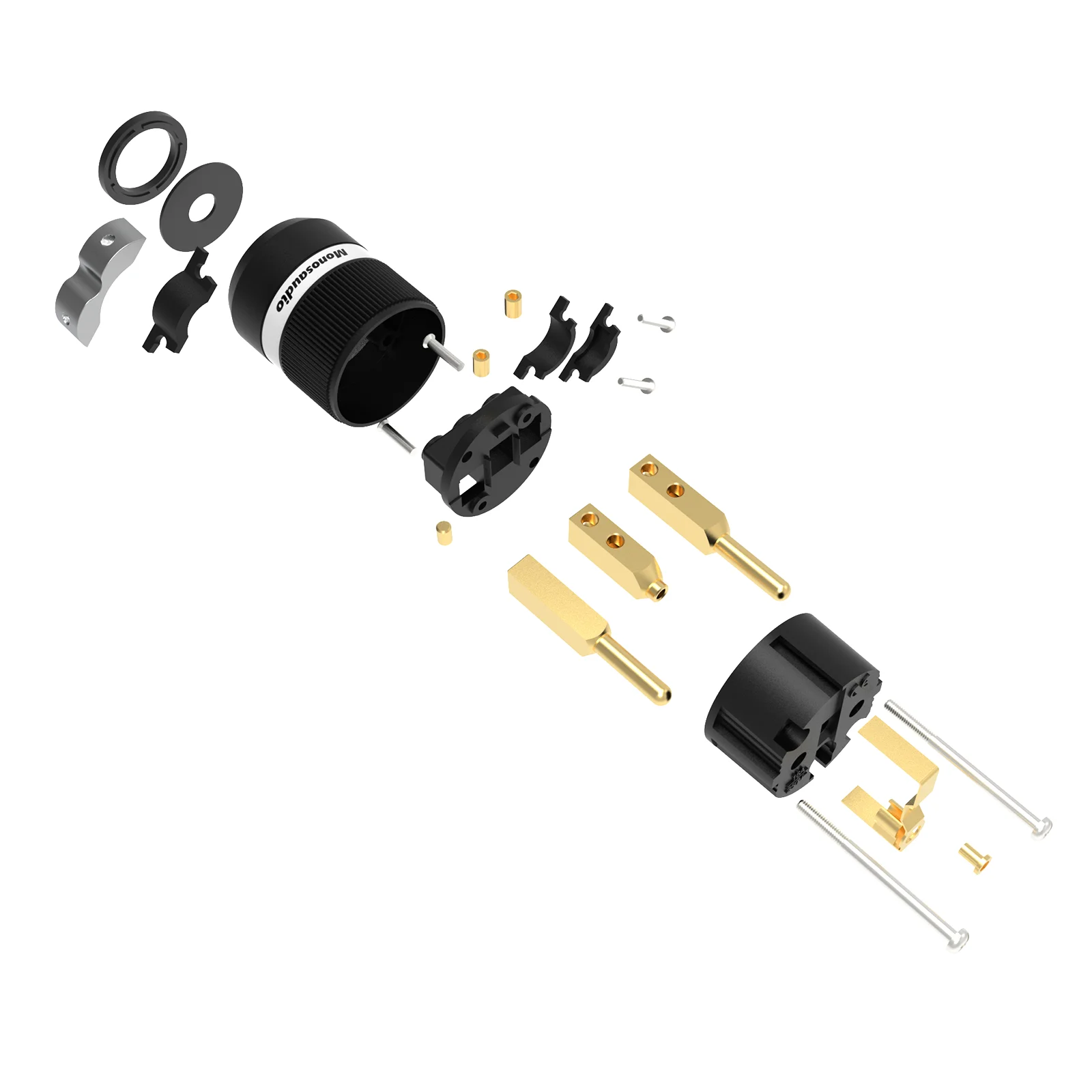 Monosaudio-Cobre puro Schuko Plug Power, E100G, F100G, Banhado a ouro 24K, Conector fêmea Plug, IEC, E100G