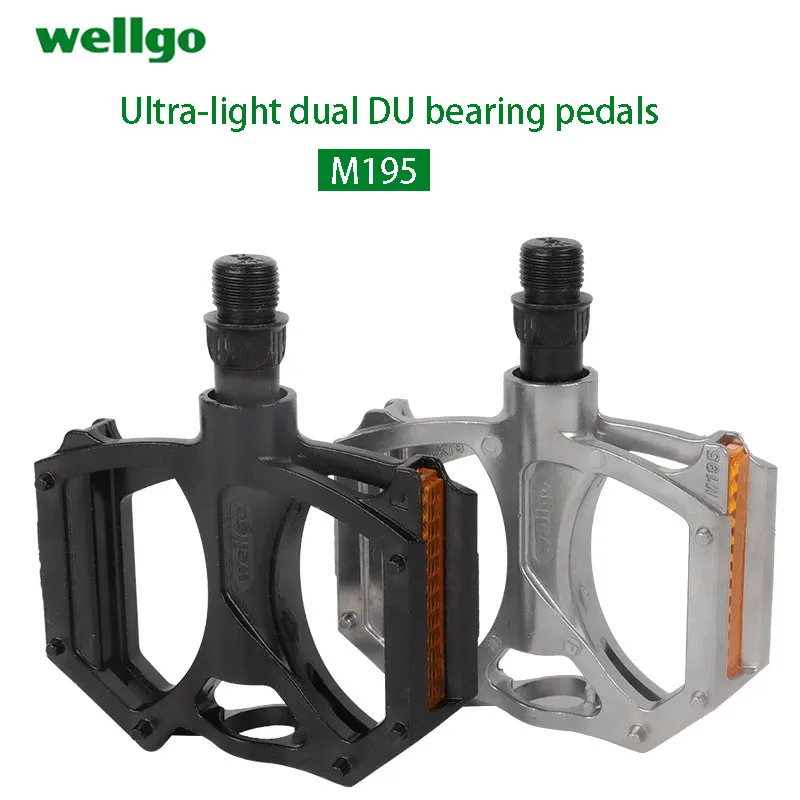 

WELLGO M195 Велосипедные педали с двойным подшипником DU, сверхлегкие педали из высокопрочного алюминиевого сплава
