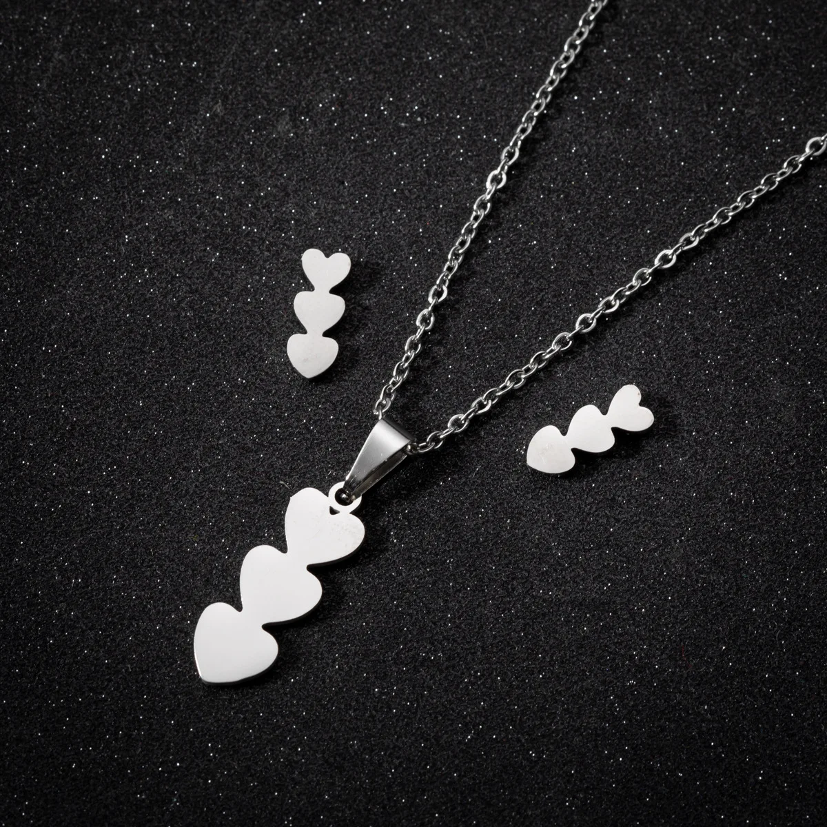 Stainless Steel Jewelry Sets For Women Arrow Cupid Heart Love Earrings Necklace Music Note Pendant Wedding Bridal Christmas Gift