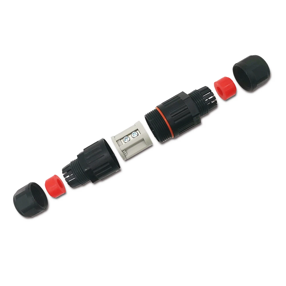 IP68 Quick Push in Terminal block Conductor Connector Electrical Waterproof Connector Wire Cable 2/3/5 Pin Outdoor Plug Straight