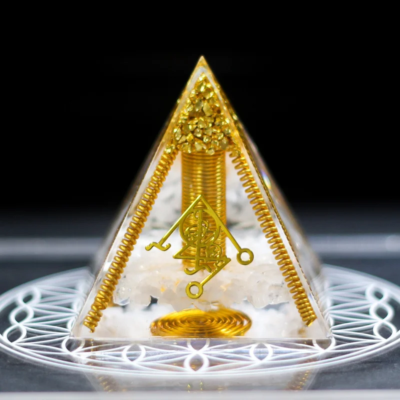 High Frequency Energy Pyramid Crystal Home Resin Handicraft Entrance Ornament Cross-Border Decoration